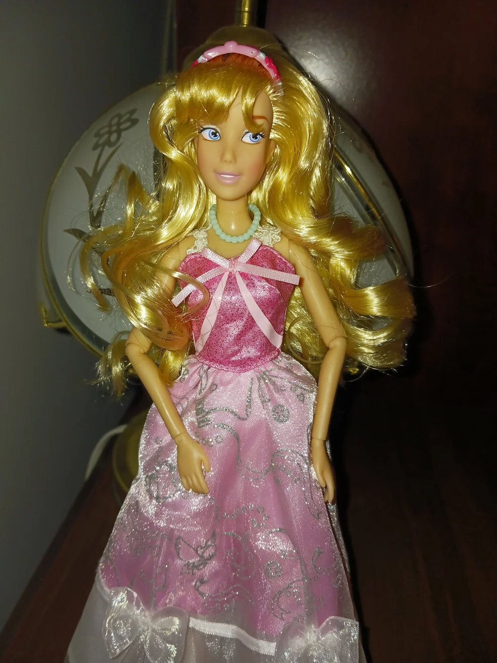 Disney Store Cinderella Pink Light Up Dress Display Only Plays Music